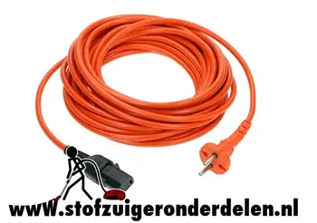 Oranje stofzuiger snoer 15 meter H05VV-F 2x1 mm² geschikt voor Nilfisk Saltix 10 VP300 VP600 vervangt 107402901